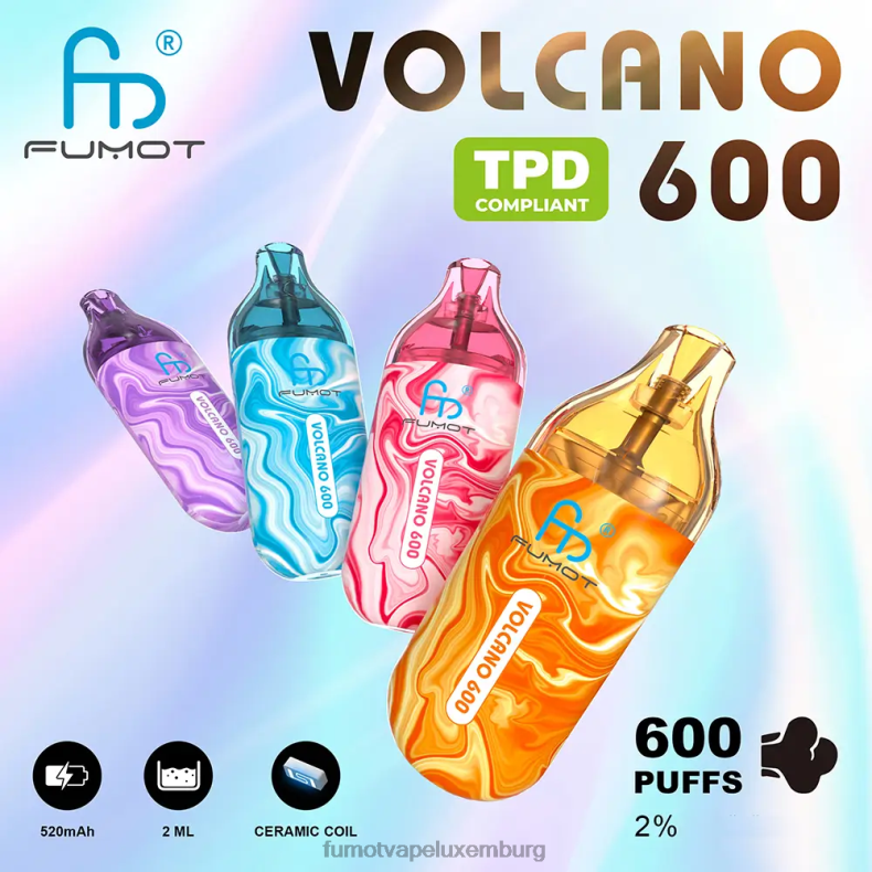600 tpd-konformer Einweg-Vaporizer – 2 ml (3-teiliges Set) Zitrone und Limette Fumot Volcano BDR6J290 Fumot vape online shop