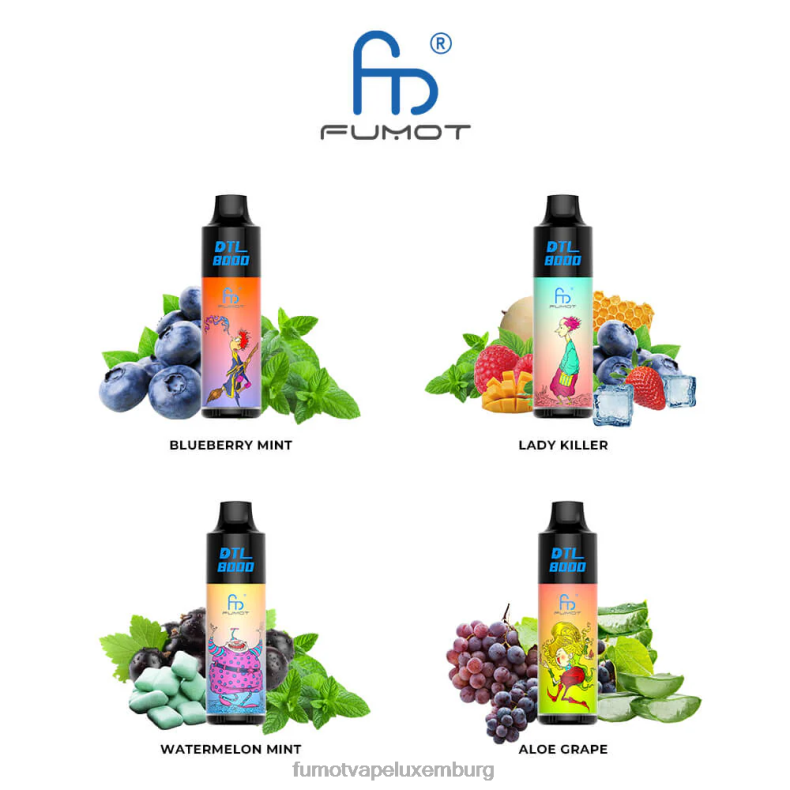 8000 Einweg-Vape-Pen – 16 ml (1 Stück) Wassermelonenminze Fumot DTL BDR6J425 Fumot vape flavors