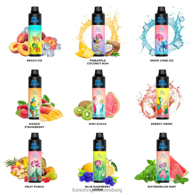 8000 Einweg-Vape-Pen – 16 ml (1 Stück) Wassermelonenminze Fumot DTL BDR6J425 Fumot vape flavors
