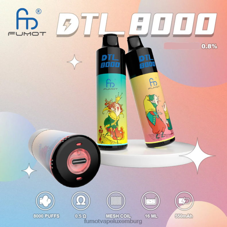 8000 Einweg-Vape-Pen – 16 ml (1 Stück) Wassermelonenminze Fumot DTL BDR6J425 Fumot vape flavors
