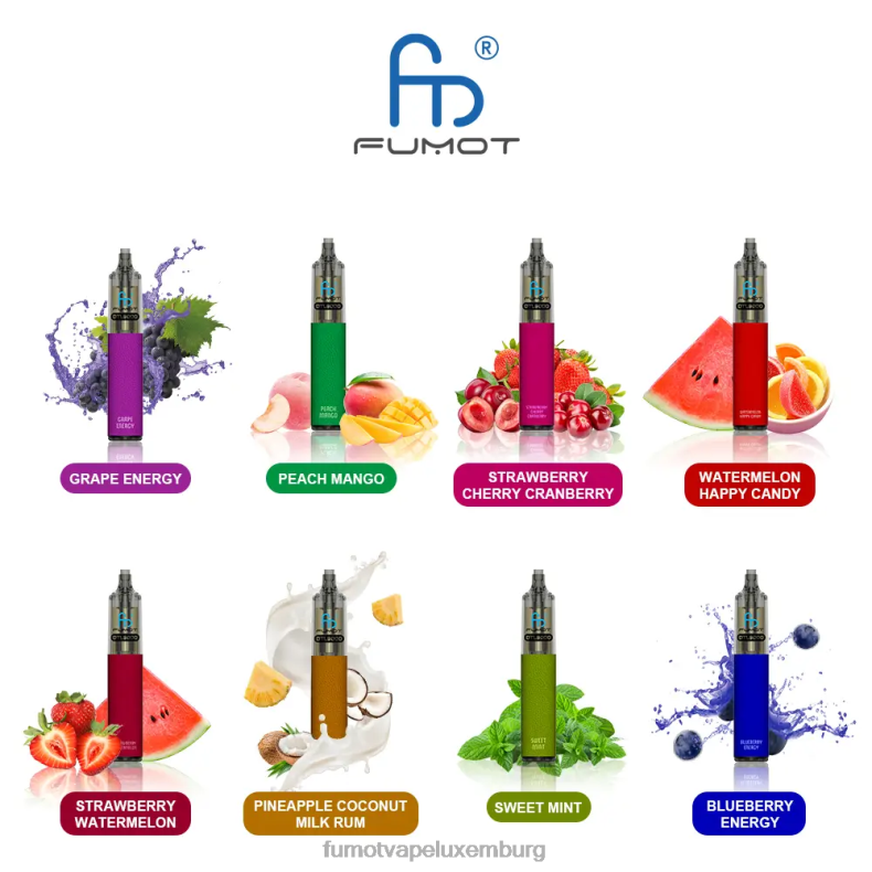 Einweg-Vape-Pen 9000 – 18 ml (1 Stück) Wassermelone fröhliche Süßigkeiten Fumot DTL BDR6J374 Fumot vape Lëtzebuerg