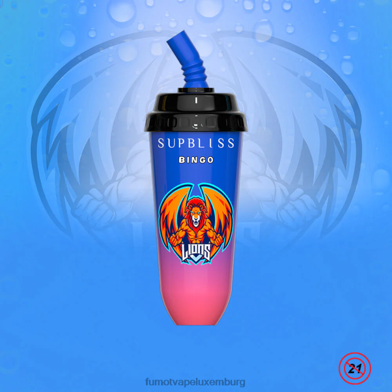 8000 Einweg-Vape-Pod-Gerät – 16 ml (1 Stück) blaue Razz-Kirsche Fumot Supbliss Bingo BDR6J394 Fumot vape Lëtzebuerg